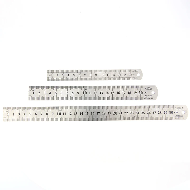Straightedge Double Side Scale Metal Ruler Stainless Steel Woodworking Drawing Measuring Tools 0-15/25/30mm 1pcs woodworking ruler