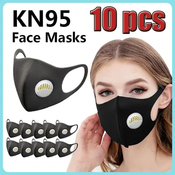 

10 Pcs Face Mouth Mask Anti-Infection Virus Black Activated Carbon Filter Mouthmask For Unisex Anti-dust Mouth Facemask Washable