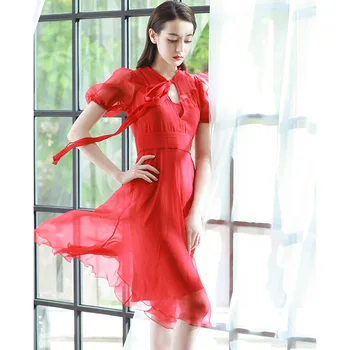 

Superfairy French Butterfly Princess Red Lace Dresses Vestidos Mujer Verano 2020 Summer Women Dresses Vestiti Donna Estate D9077