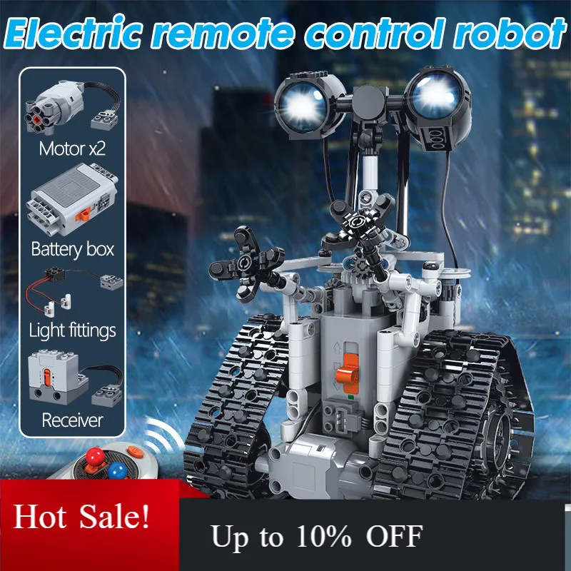 

Walee 408PCS City Creative RC Robot Electric Building Blocks Technic Remote Control Intelligent Robot Bricks Toy For Children