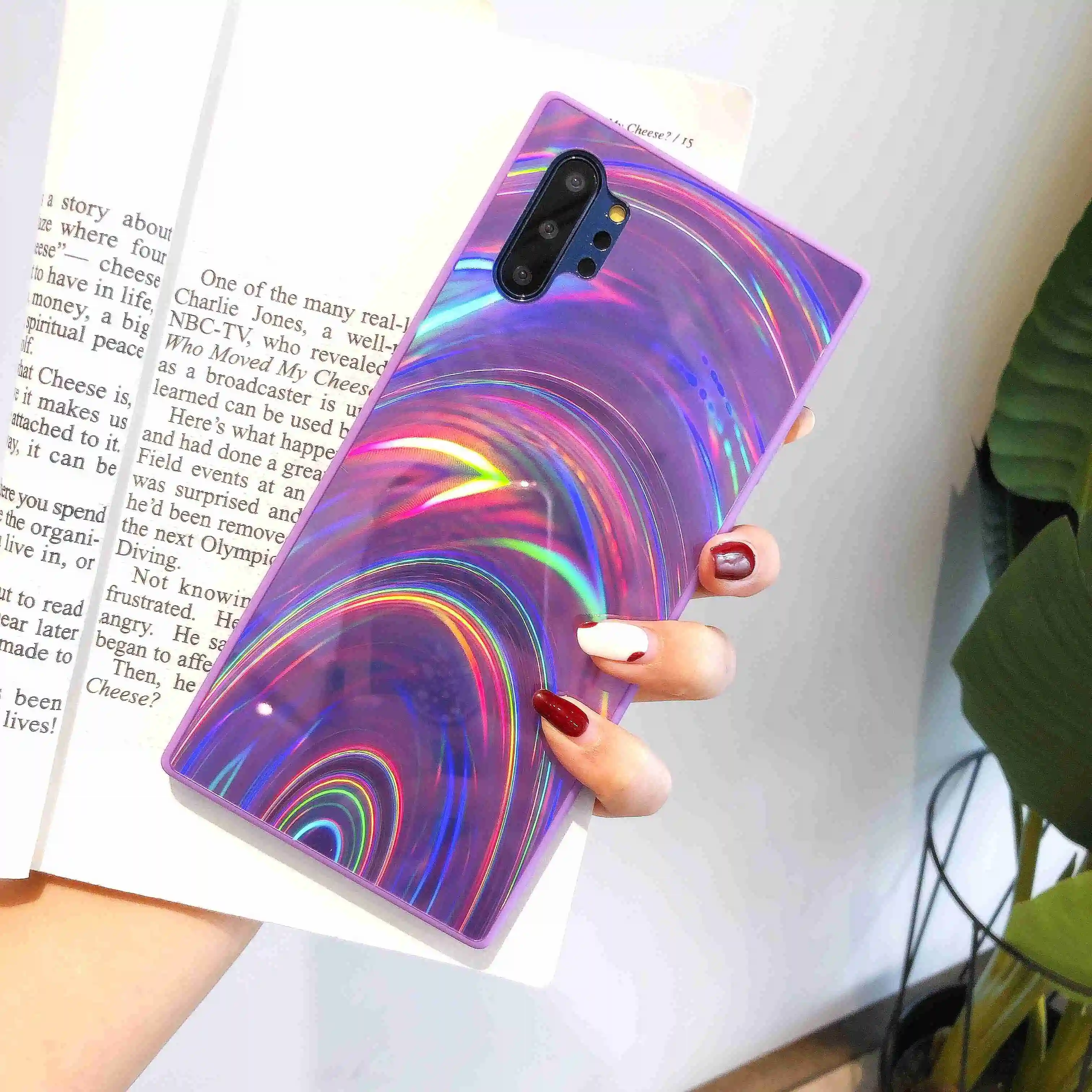 Чехол для Samsung Galaxy A750 A7 2018 A20 A30 A50 A50S A30S A70 A70S градиентный Радужный лазерный чехол