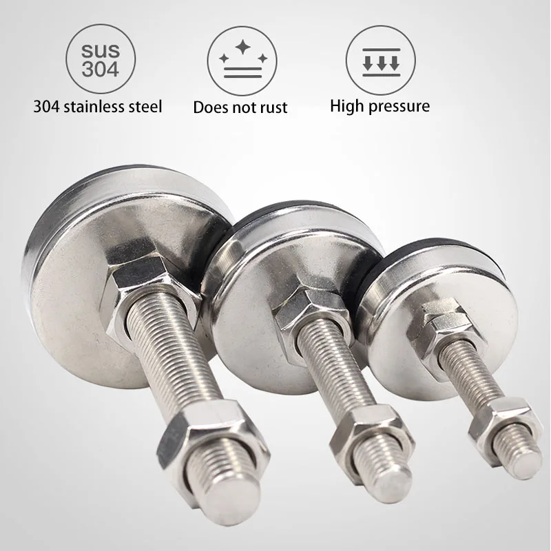 304 Stainless Steel Fixed Adjusting Rubber Damping Pad Feet With M8 M10 M12 Screw for Industry,Machinery,Furniture furniture leg pads furniture foot pads rubber furniture feet pads furniture feet