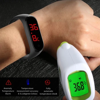 

for Adults Smart Wristband Precise Digital Display V8 Body temperature smart bracelet kids Band sport health temperature monitor