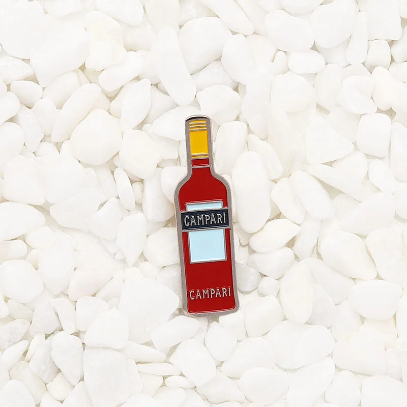 Эмалированные булавки Campari в виде ликера красная мини брошь значок на лацкан из