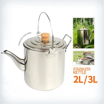 

Coffee Kettle Portable Foldable handle Cooker Hiking Travel Stainless steel
