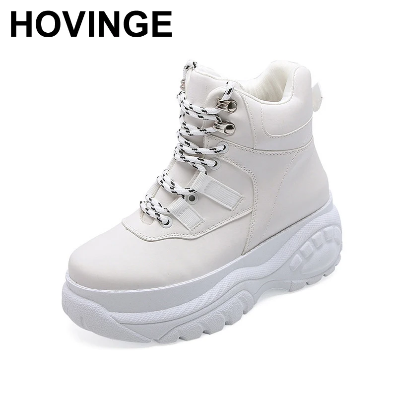 HOVINGE Женские кроссовки 2019 Модная обувь на платформе женская с высоким берцем