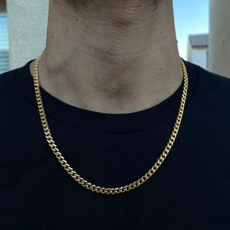 2021 Classic Men Necklace Width 3 To 7 MM Stainless Steel Long Necklace For Men Women Chain Jewelry 3