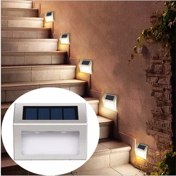 

1-10pcs Solar Power Sensor Wall lamps 6 LED stair light Garden Step Stair Deck Lights Lamp Waterproof Outdoor Emergency Lighting
