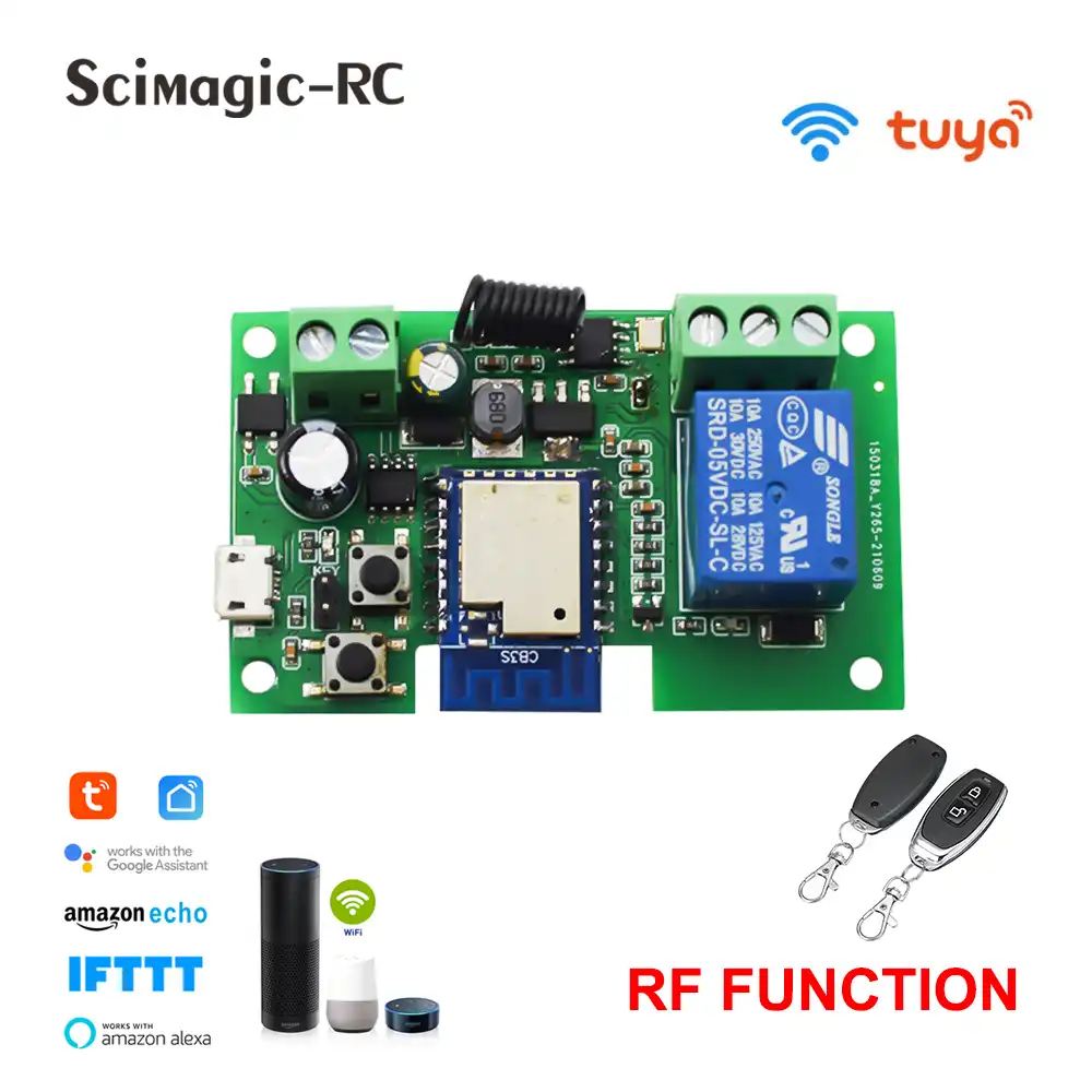 Умный 1 канальный релейный модуль Wi Fi Tuya Ewelink переключатель с самоблокировкой RF433