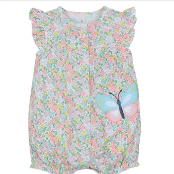 

ZWF157 New Summer Infant Newborn Romper Baby Girl Clothing Flowers Pattern Jumpsuit Cute 3M-24M Baby Rompers