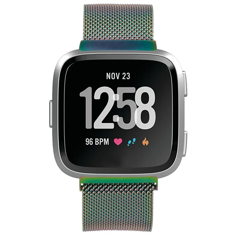 Хохлатая лента для Fitbit Versa ремешок Миланская петля браслет из нержавеющей стали ремешок для Fitbit Versa Смарт-часы аксессуары