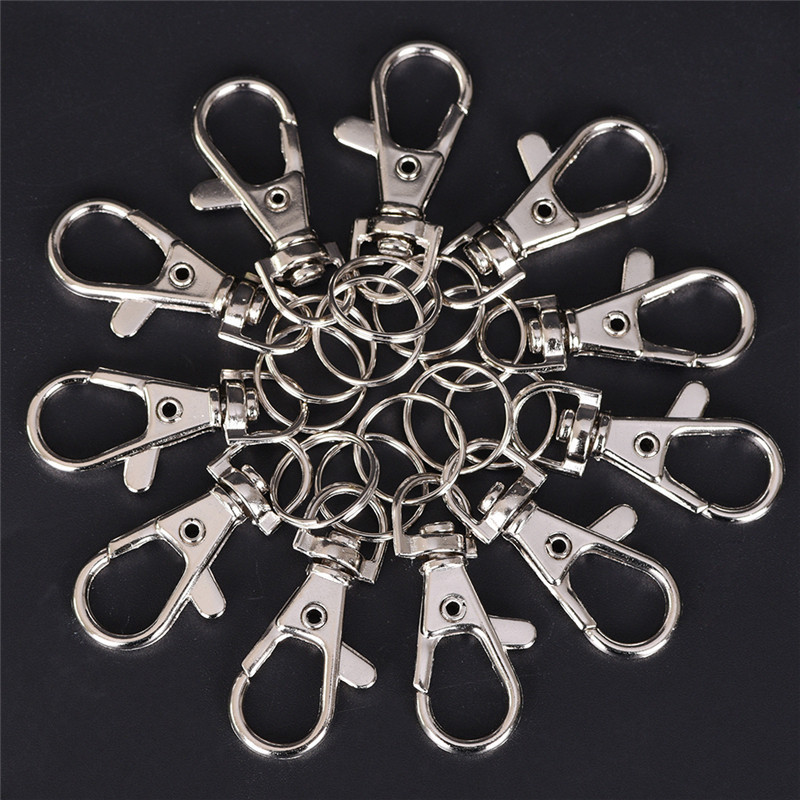 Best 10pcs/lot Classic Metal Swivel Trigger Lobster Clasps Clip Snap Hook Key Chain Ring Lanyard Craft Bag Parts Pick Outdoor