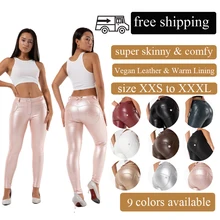 

Shascullfites Melody Super Skinny Vegan Leather Leggings Sexy Thermal Leggings Warm Lining Women's Winter Leggings 9 Colors