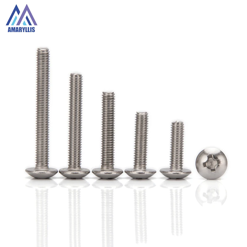 304 Stainless Steel Philips Cross Recessed Truss Head Machine Screws M2