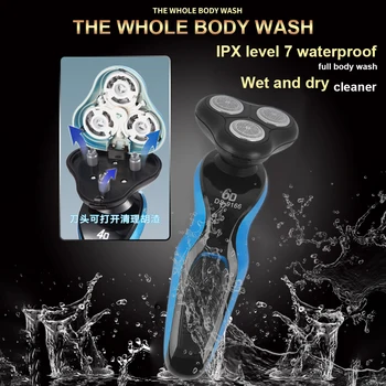 

3 in 1 Electric Shaver for Men Waterproof Facial Bald Head Razor Rechargeable Shaving Machine Body Beard Nose Ear Hair Trimmer