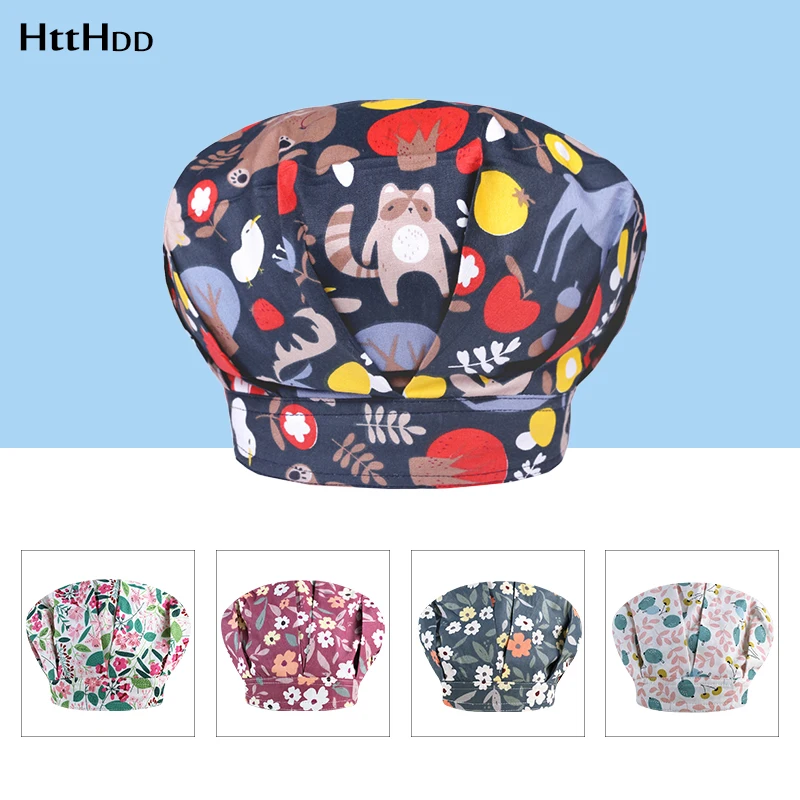 

wholesale price men Lab dustproof Scrubs Hats Elastic tooth beauty Scrubs Caps cotton Adjustable scrubs caps pet grooming hats