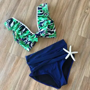 

2020 New Sexy Ruffle Swimwear Women Push Up Swimsuit Bandage Bikini Set Summer Beach Wear Bathing Suit female Biquini Print