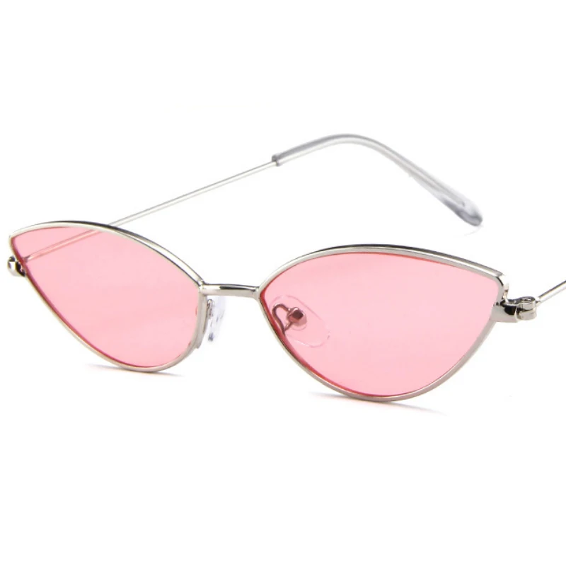 Small Sunglasses Women Cat Eye Sun Glasses Brand Designer Glasses For Ladies Retro Vintage Cateye Full Frame Red Eyewear UV400 - Цвет линз: pink