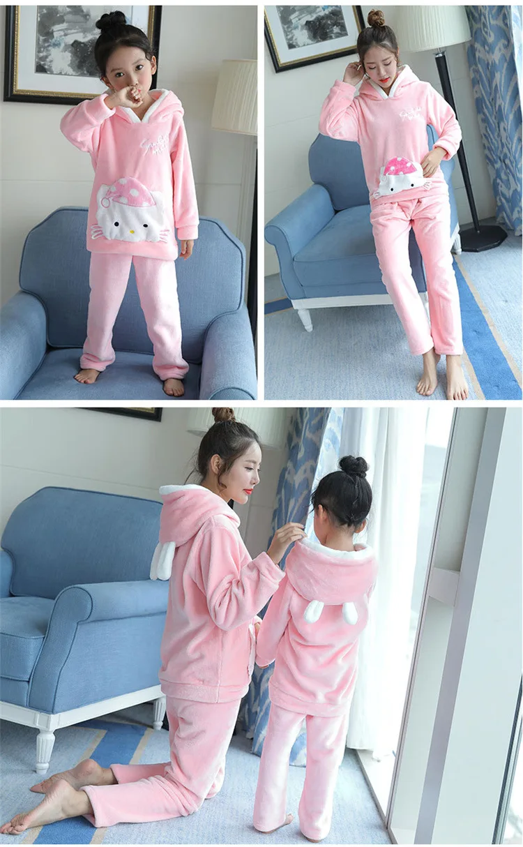 Autumn& Winter Girls' Shirt Children Long Sleeve Fashion Pajamas Big Boy Cartoon GIRL'S Flannel Princess Homewear Set