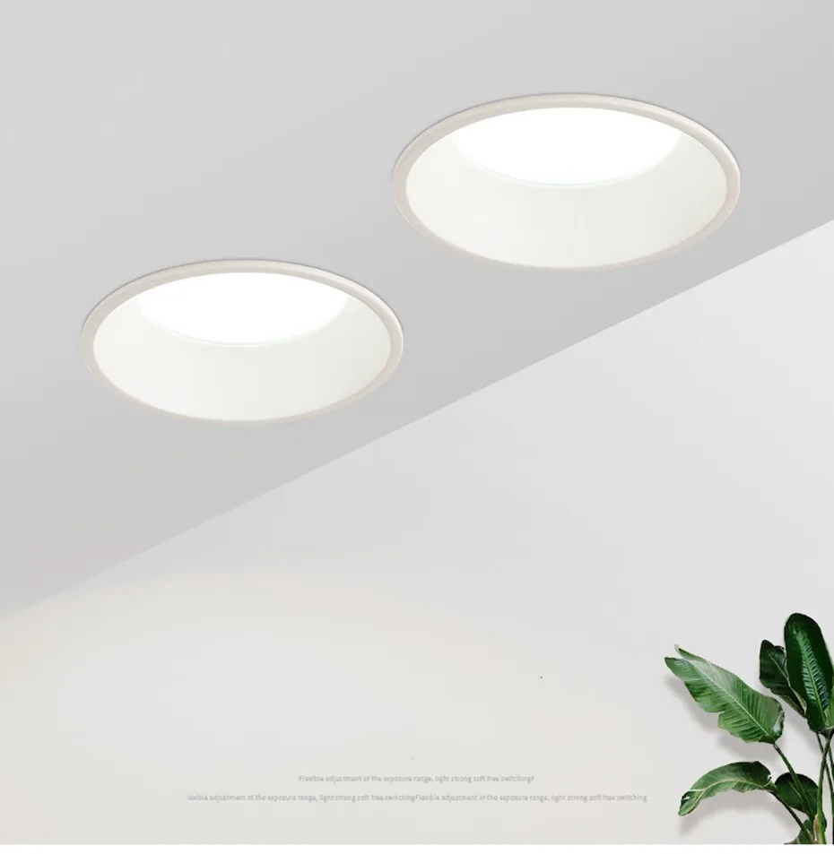 Three Color Light Changeable LED spot lights Recessed ceiling lamp 12W 10W 7W indoor living room simple Nordic LED downlight