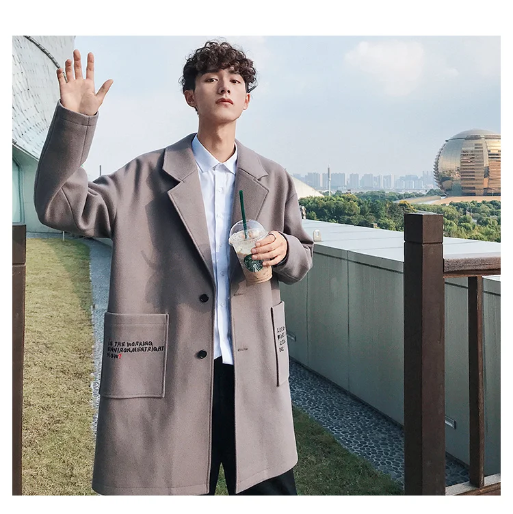 Trench Coat Men Korean-style Trend Casual Versatile Middle Long Coat New Style Popular Brand Fashion Men's Lightweight Jack