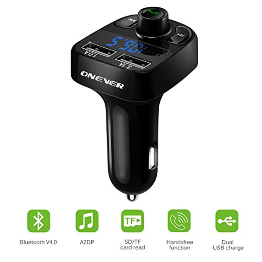 MP3-плеер Bluetooth USB fm-плеер AUX передатчик Hands-Free Автомобильное зарядное устройство радио приемник для автомобиля с двумя зарядными портами 3.1A