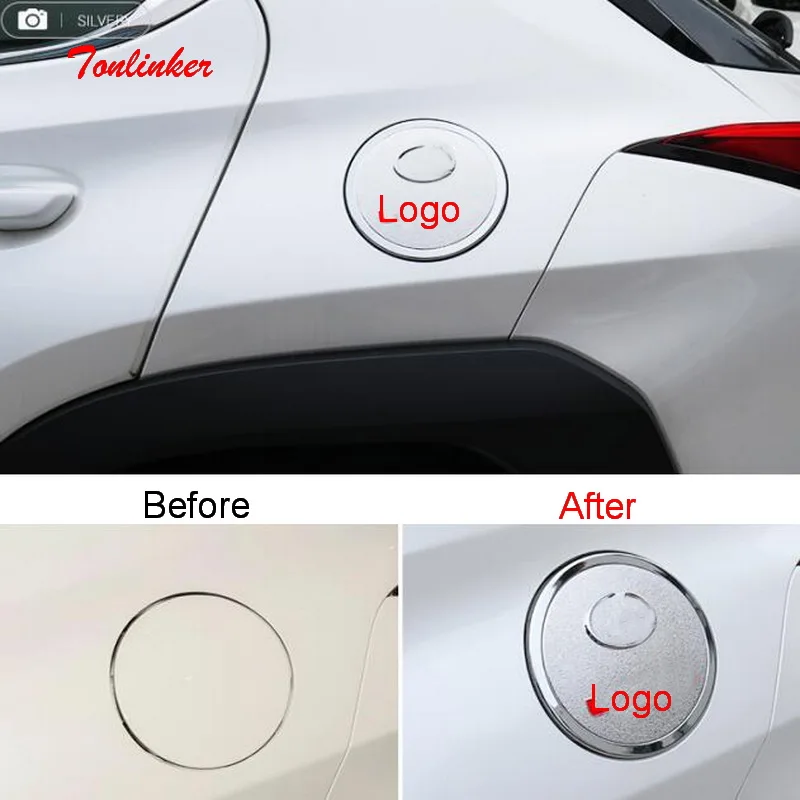 Tonlinker внешний автомобильный чехол-накладка на бак, наклейки с логотипом для Lexus UX-20, автомобильный Стайлинг, 1 шт., АБС хромированная крышка, наклейки