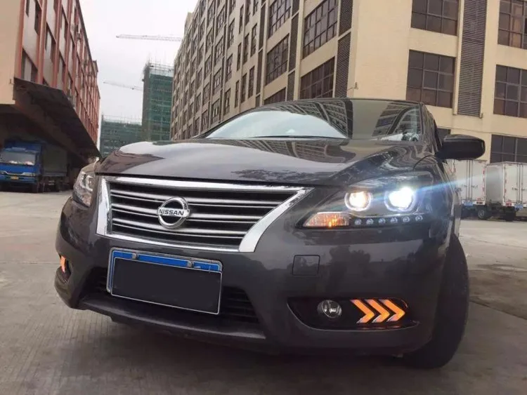 2012 2015 com Amarelo Sinal de Volta Comutador sem Fio Luz para Nissan Osmrk Led Drl Daytime Running Sylphy Sentra 7 High Quality drl daytime running light