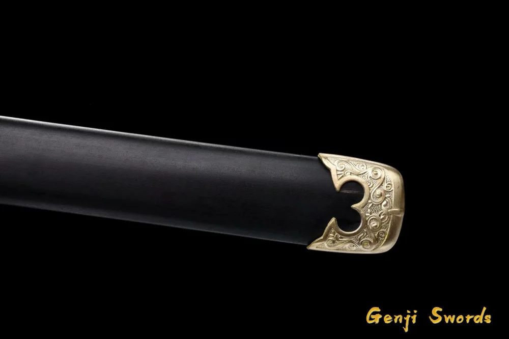 Full Handmade Black Wood Handmade Chinese Tang Dynasty Sword Sharp Balde High Manganese Steel