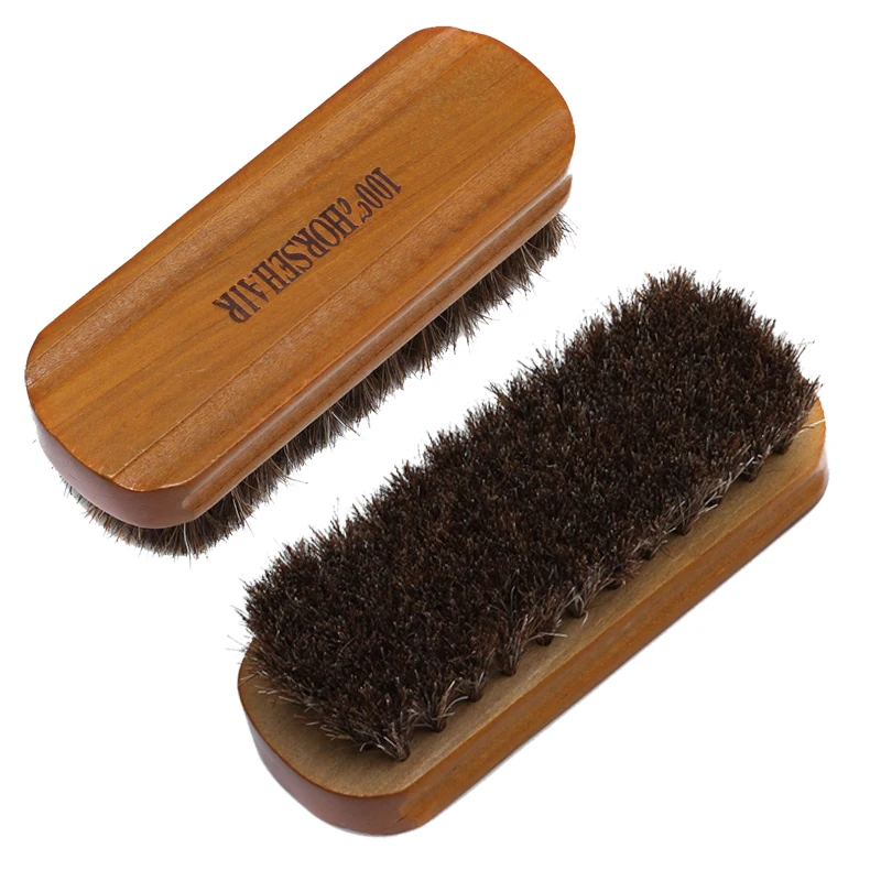 

Horsehair Shoe Brush Polish Natural Leather Real Horse Hair Soft Polishing Tool Bootpolish Cleaning Brush For Suede Nubuck Boot