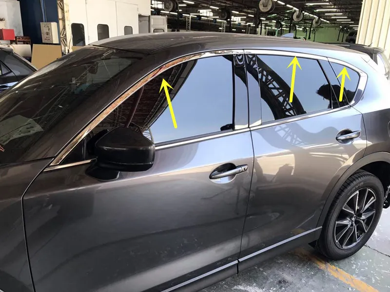 6pcs Stainless steel Car Styling upper Window Trim Cover For Mazda CX-5 CX5 2nd Gen. 2017 2018 2019 | Автомобили и мотоциклы
