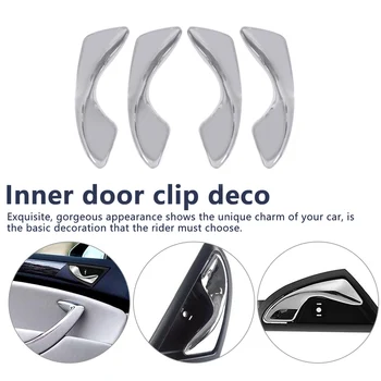 

4pcs ABS Chrome Interior Door Handle Clip Inner Door Armrest Accessories Fit for JAC J3 J3S Turin 2009~2015