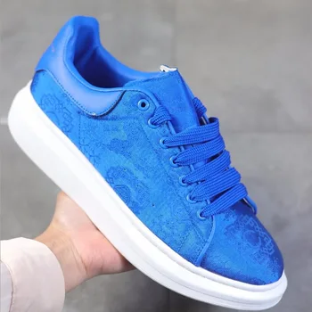 

Luxury Designer Mens Women 's Shoes Student Sports Sponge Thick-soled Lacing Leisure Silk Genuine Leather Shoes