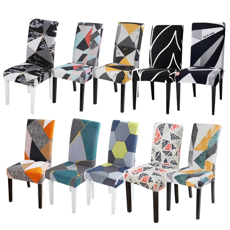 1 2 4 6 8pcs Geometric Lattice Chair Cover Stretch Dining Seat Protector Slipcovers Universal Size Chair Covers Spandex Hotel Sofa Cover Aliexpress