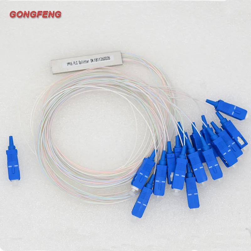 10pcs New PLC SC/UPC 1:16 Mini Optical Fiber Splitter Single Mode Differential Splitter Free Shipping Special Wholesale
