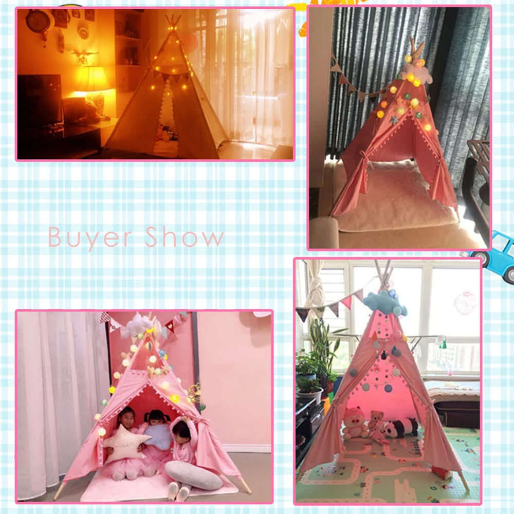Большая палатка teepee хлопок холст детская детский игровой дом девочек Wigwam Индия