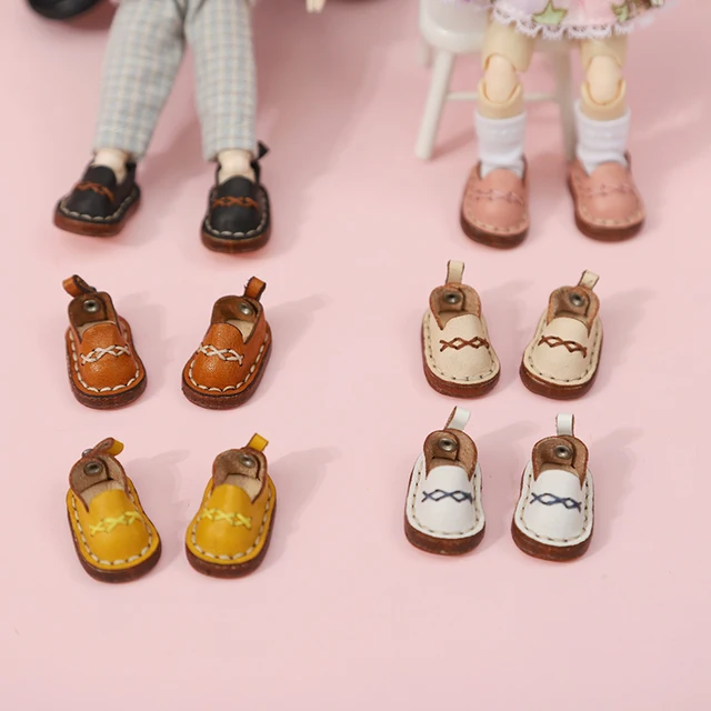 New Casual Handmade Cowhide Dolls Shoes Cute OB11 Shoes Leather 1/12 BJD Doll Shoes For obitsu11、GSC、body9、OB11 Doll boots 6