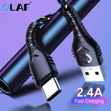 Олаф 2.4A Micro USB кабель Быстрая зарядка USB C кабель для samsung S9 Xiaomi huawei мобильный телефон Быстрая зарядка type-C USB кабель для передачи данных