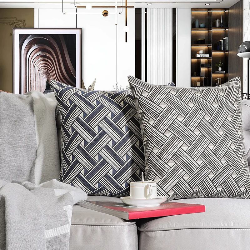 Geometric Modern Silver Grey Cushion Cover Pillowcase Throw Home Sofa Decor 