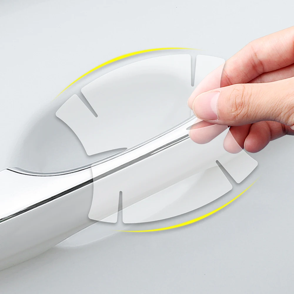 4/8pcs Car-styling Transparent Auto Door Handle Protection Film Stickers for Skoda Octavia Scala Rapid Kodiaq Fabia Superb Karoq