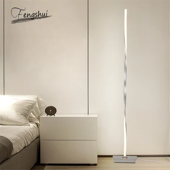 

Nordic LED Floor Lamps Modern Metal Aluminum Shadeless Dimmable LED Standing Lights Fixtures Living Room Bedroom Decor Luminaire