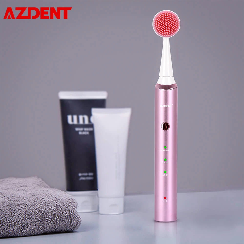 

AZDENT Magnetic Rechargeable Face Wash Electric Toothbrush 3 Modes Sonic Face Teeth Massager Brush 3 in 1 Toothbrush Waterproof