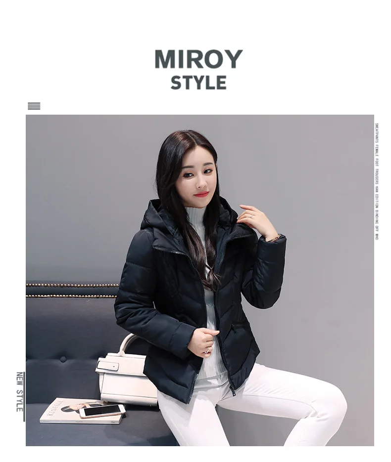 New Style Small Cotton-Padded Jacket Thick Coat Winter Cotton-padded Clothes Women's Short Korean-style Slim Fit Hooded Cot
