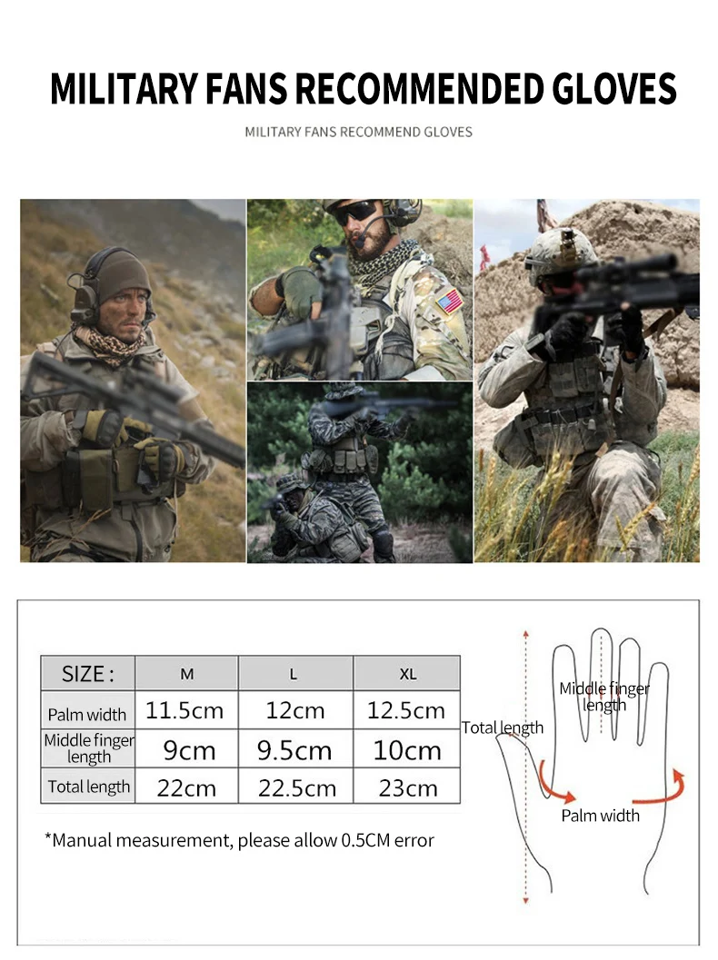 Touch Screen Hard Knuckle Tactical Gloves PU Leather Army Military Combat Airsoft Sports Men's Hunting Swat Cycling Gloves XA88Q