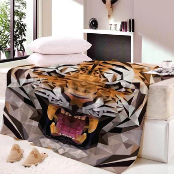 

Custom DIY Print Blankets for Beds 3D Printed Animal Big Tiger Series Multi-purpose Blanket Hooded Blanket Flame Retardant