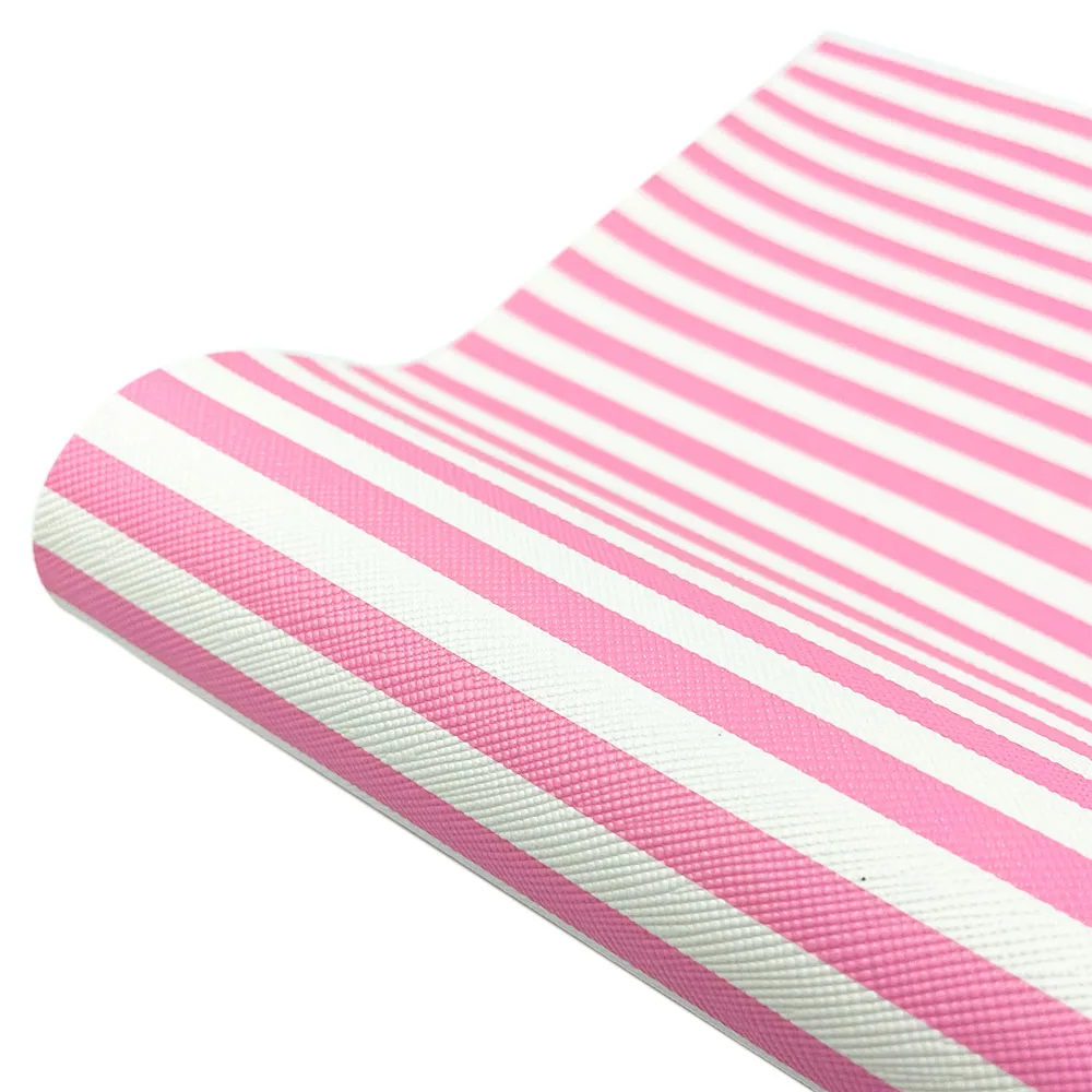 Vibrant Multicolour Stripe Faux Leather Fabric for Handmade Accessories and Decor