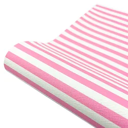 Vibrant Multicolour Stripe Faux Leather Fabric for Handmade Accessories and Decor (Pink)