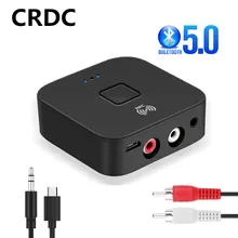 CRDC Bluetooth 5,0 приемник NFC 3,5 мм AUX 2RCA разъем Hifi& стерео Bluetooth автомобильный беспроводной адаптер Музыка 3,5 аудио приемник авто вкл
