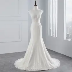 Настоящая фотография 2019 новый стиль сексуальный грудь свадебное платье-русалка без рукавов кружевное свадебное платье Vestido de noiva