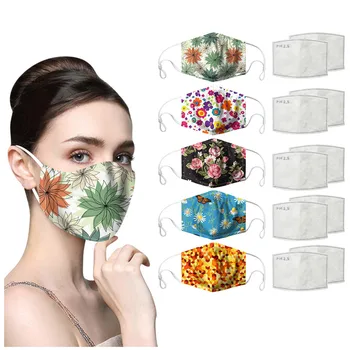 

5pcs Face Mask For Adults Men Women With 2pcs Gaskets Washable Mouth Muffle Mascarilla Lavable Skin Care Reusable Face Mask